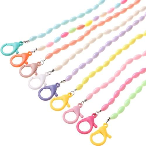Colorful Beads Acrylic Glasses Chain Mask Anti Slip Anti Lost Hanging Holder Necklace Strap Women Men School Office Supplies