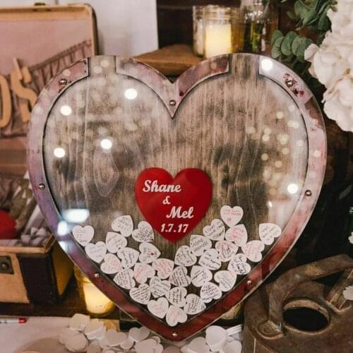 Wedding Guest Book Alternative - Wedding Decor-Drop Heart Guestbook,Transparent wedding guest book heart-shaped drop top box