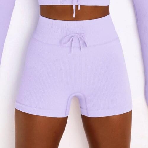 Yoga Shorts Seamless Fitness Shorts Women Gym Exercise Running Waist Belt Sports Shorts High Waist Belly Control Fitness Shorts