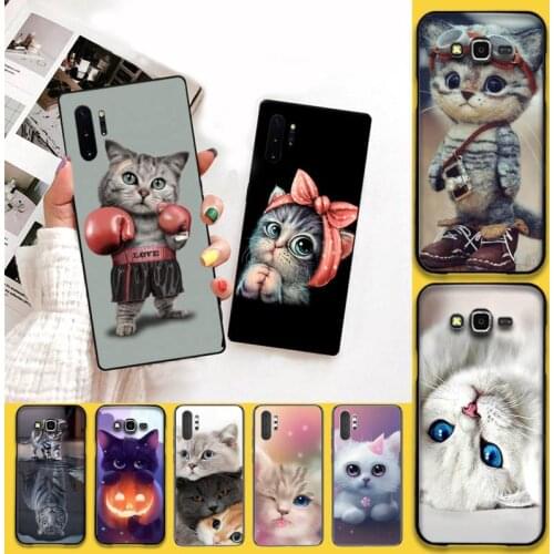 Cute Cat Phone Case For Samsung Galaxy Note20 ultra 7 8 9 10 Plus lite M51 M21 M30S