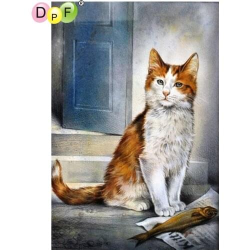 DPF DIY The cat fish 5D square diamond painting cross stitch home decor diamond embroidery crafts wall painting diamond mosaic