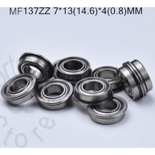 F137 F137ZZ 7*13(14.6*4(0.8)MM 10pieces MF137ZZ free shipping bearing LF1370ZZ ABEC-5 Flange bearings chrome steel bearings