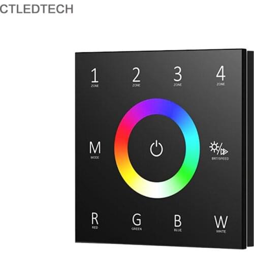 Hot Sale T14 86 type DMX512 RGBW 4 Color touch panel DMX512 Master control panel 4 zones Wall Mounfed RGBW Touch Panel