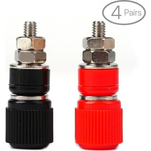 Speaker Amplifier Terminal Banana Plug Socket Connector 4 Red 4 Black