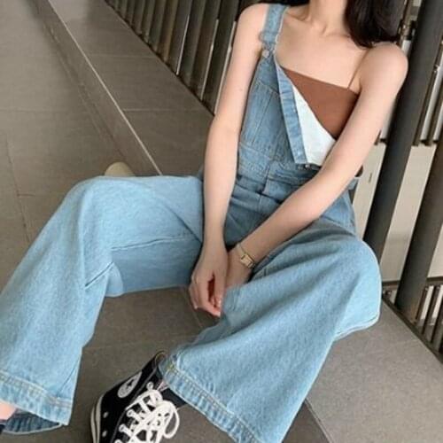 Jumpsuits Women Loose Solid Pockets Denim Casual All-match Leisure Trendy Korean Fashion Womens Daily Streetwear Novelty Vintage