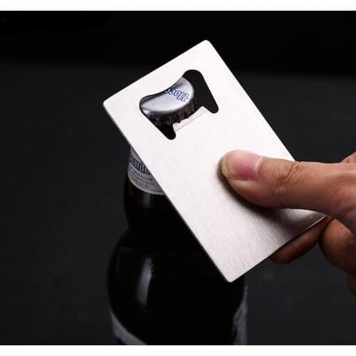 Metal Credit Card Sized Bottle Opener Portable Beer Openers Home Kitchen Bar Tool LX4395