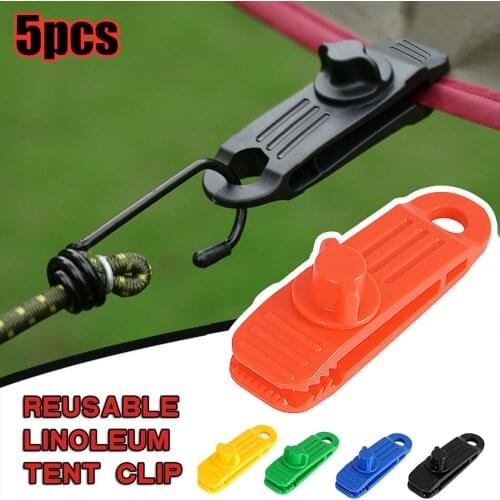 5pcs Reusable Tent Tarp Tarpaulin Clips Clamp Buckle Tent Hool Awning Clip Hiking Camping Tool Survival Accessories Wholesale