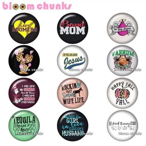 Words sport band mom boomers cactus fall Round photo glass cabochon demo flat back Making findings 12mm/18mm/20mm/25mm B4433