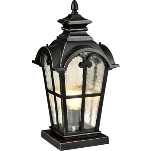 European style outdoor rainproof wall lamp garden courtyard villa terrace standing lamp ancient Roman column head lamp