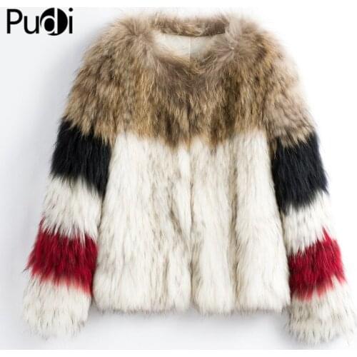 CT906 Autumn Fashion Women Genuine Raccoon Fur Coat Lady Age Reduction Casual Real Fur Coat