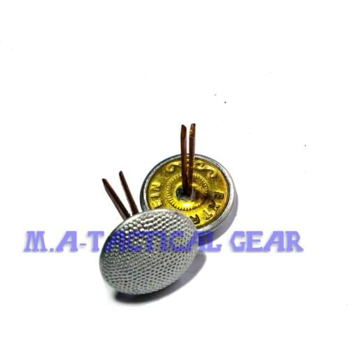 PAIR OF WWII WW2 GERMAN EM OFFICER CAP HAT BUTTON PINS METAL silver