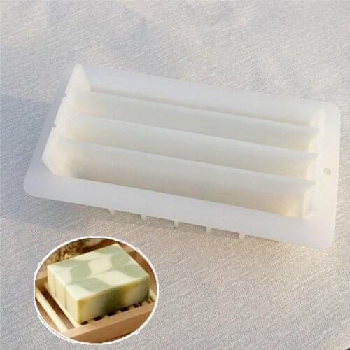Transparent Soap Silicone Mold Separator White Rectangular DIY Manual Mold To Make Homemade Rectangular Massage Spa Soap