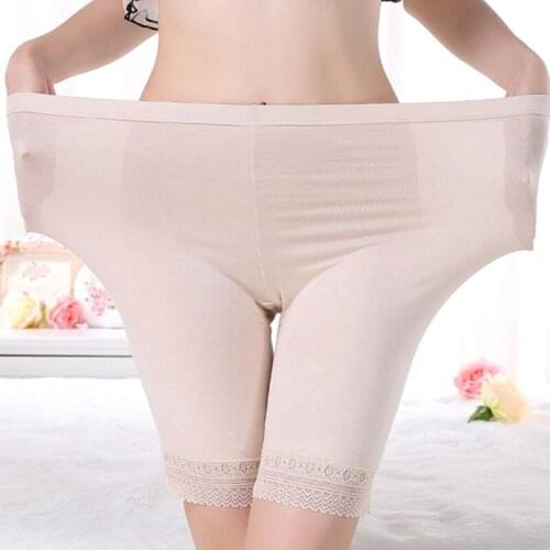 Plus Size Women Lace Patchwork Safety Short Breathable Underwear Mid-Length Safety Boxer Briefs Safety High Elasticity Underwear