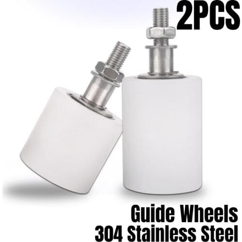 2PCS 304 Stainless Steel Multi-Size Slide Gate Guide Roller Nylon Rollers Wheels with Bearing For Electric Door Sliding Gate