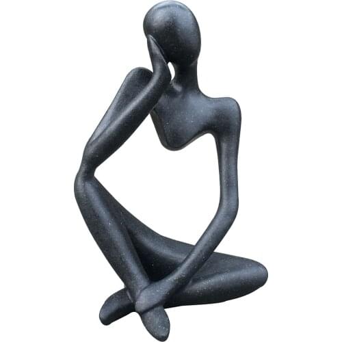 Abstract Thinker Statue,Handmade Sandstone Effect Abstract Art Character Sculpture Thinker Statue Sculpture Figurine Home Decor
