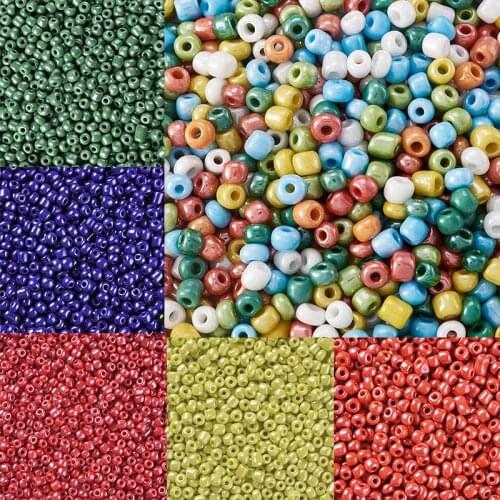 1 Pound 4mm 6/0 Small Glass Seed Beads Opaque Colors DIY Bracelet Necklace Beads For Jewelry Making Accessor about 4500pcs/pound