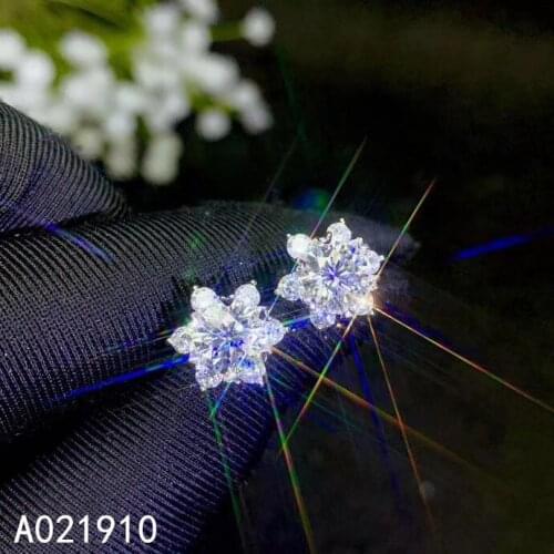KJJEAXCMY Boutique Jewelry 925 Sterling Silver Inlaid Natural Mosang Diamond Womens Stud Earrings Support Detection Fashion
