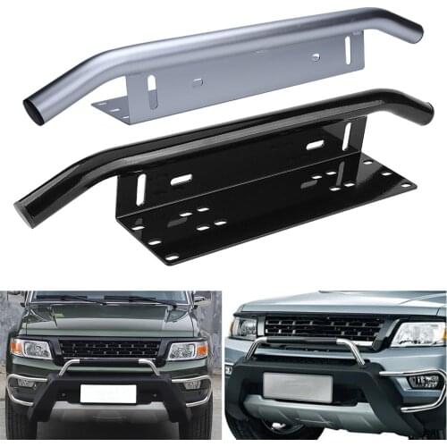 23inch silver Car Front Bumper License Plate Mount Bracket Aluminium Bull Bar Style Holder For Driving Light Bar Car Jeep Truck