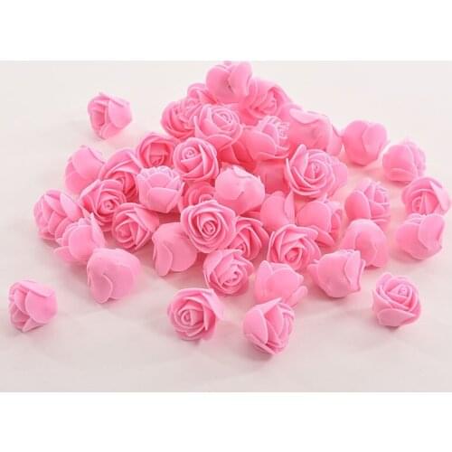 60pcs/lot Mini PE Foam Rose Flower Head Artificial Rose Flowers Handmade DIY Wedding Home Decoration Festive & Party Supplies