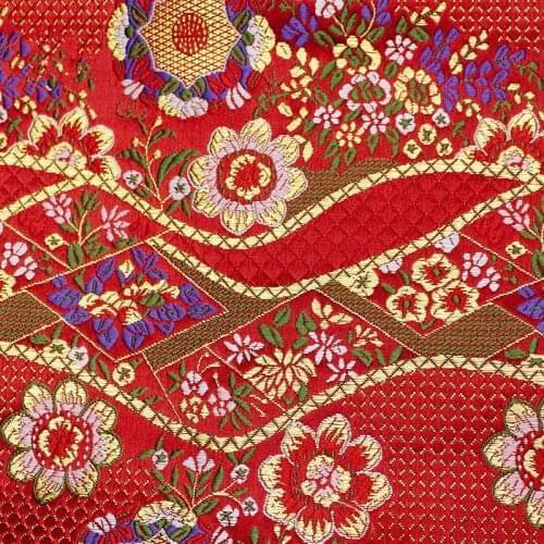 CF536 1meter Red/Blue Florals Jacquard Brocade Fabric Chinese Wedding Cheongsam Metallic Fabric Pillow Cushion DIY Sew Fabrics