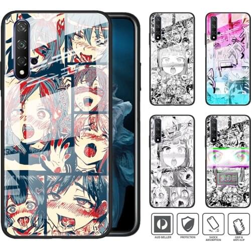 Tempered Glass Cover ahegao manga girl For Huawei Honor 30 20 10 9X 8X Lite Pro Plus Shockproof Shell Phone Case Capa