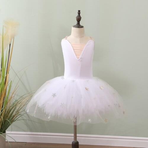 Childrens suspender dance skirt performance costumes Little Swan dance skirt Swan Lake professional ballet tutu performance cos