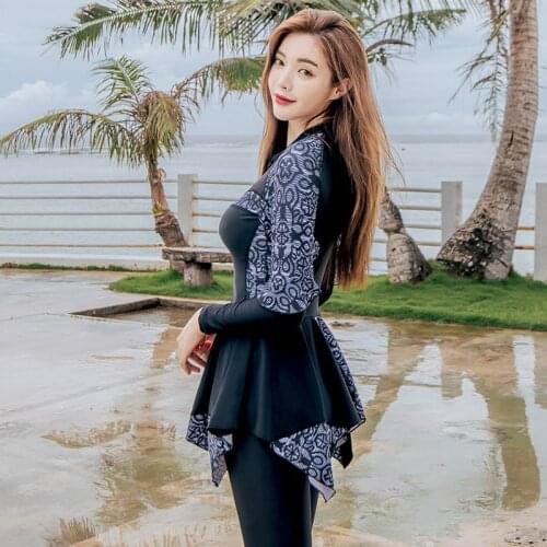 Elegant muslim modest swimwear surf women 2019 islamic swimsuit lace full covered bathing suit beauty swimming ladys costume