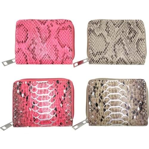 KANDRA 2020 Womens Wallet PU Leather Snakeskin Kawaii Short Wallets Small Zipper Coin Purses Card Holder Zipper Clutch Female