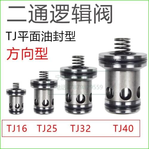 Two-way Logic Valve Cartridge One-way Directional Valve Pressure Regulating Cover Plate TJ16 25 32 40 Vickers Marine