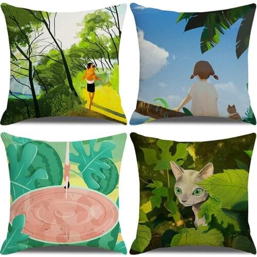 Creative small fresh summer watermelon little girl pillowcase pillowcase pillowcase cushion cover car sofa cushion cover