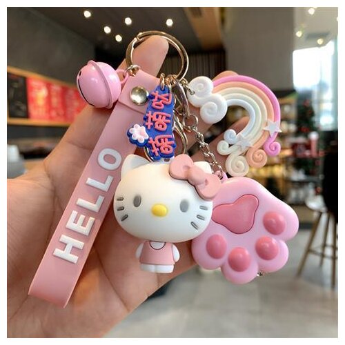 TAKARA TOMY Creative Keychain Female Cute Cartoon Hello Kitty Car Key Chain Couple Pendant Bag Hanging