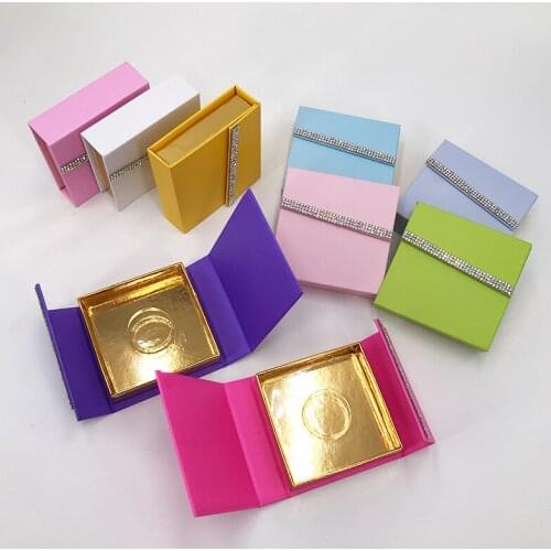 Diamond Eyelash Pull Box False Eyelash Packaging Box Popular 3D False Eyelashes Packaging Empty Lash Case Print Logo Cases