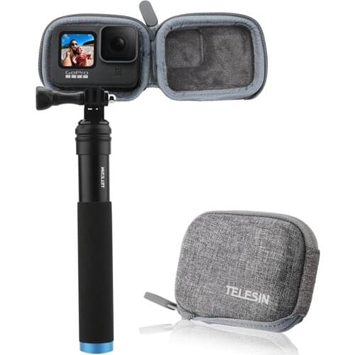 TELESIN Mini Storage Protection Bag Brushed Half Open Quick Release Carrying Case for GoPro Hero 9 Black Camera Accessories