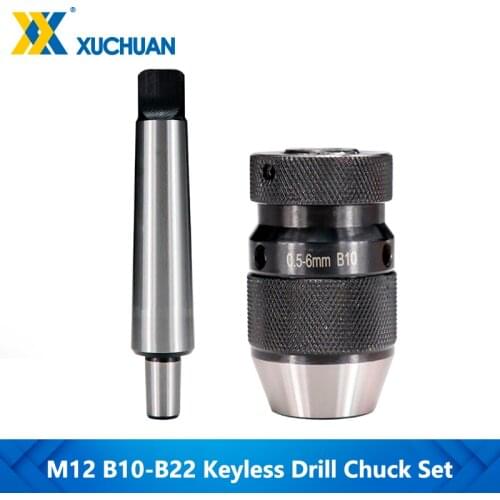 Morse Taper Drill Arbor & Keyless Drill Chuck Set B10/B12/B16/B18/B22 For Lathe Tool CNC Drilling Machine Drill Chuck