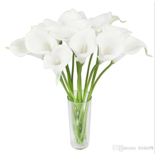 Real Touch Artificial Flowers Wedding Decorative Flowers Calla Lily Fake Flowers Wedding Party Decoration Accessories