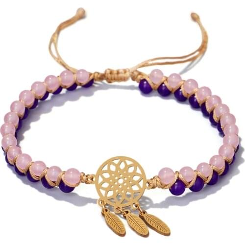 Natural Stone Beaded Wrap Bracelets String Braided Yoga Friendship Bracelet Bangle Bohemian Jewellery