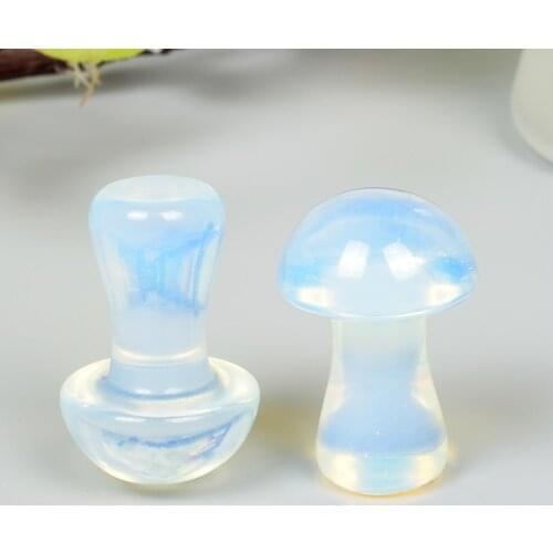 Opalite Carved Mini Mushroom Statue Hand Polished Healing Decor Crystal And Stone Trinket Figurine Room Fountain Garden Ornament