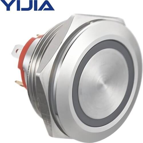 22mm 1NO Flat Ring Angel Light Momentary Metal Button Switch GQ22BF-10E/J/S with Pin Terminal