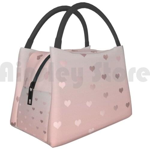 Portable Insulation Bag Chick Pattern Hearts Heart Foil Gold Golden Rose Rose Gold Valentine Valentines Day