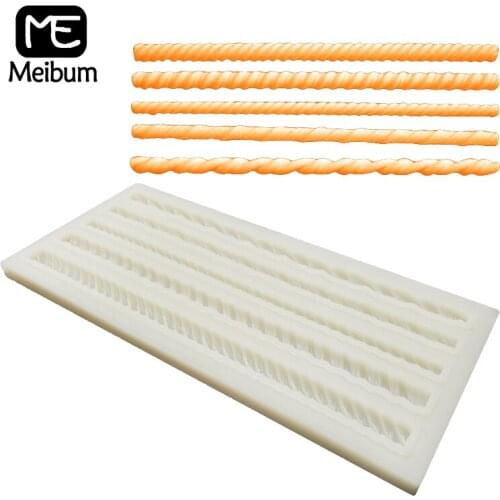 Meibum Cake Edge Decorating Tool Party Silicone Fondant Mold Braided Rope Sugarcraft Mould Kitchenware Pastry Baking Tray