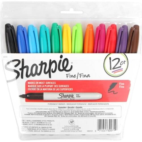 Sharpie Permanent Marker Pen Waterproof Paint Marker 1mm Fine Tip Smooth Car Paint Marker for Metal Tires Graffiti Markers 30001