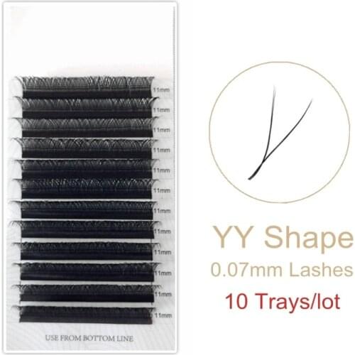 YY Shape Hand Woven Premium Silk Soft Lightweight Natural Eyelashes Extension Makeup Mesh Net Cross False Eyelash Individual