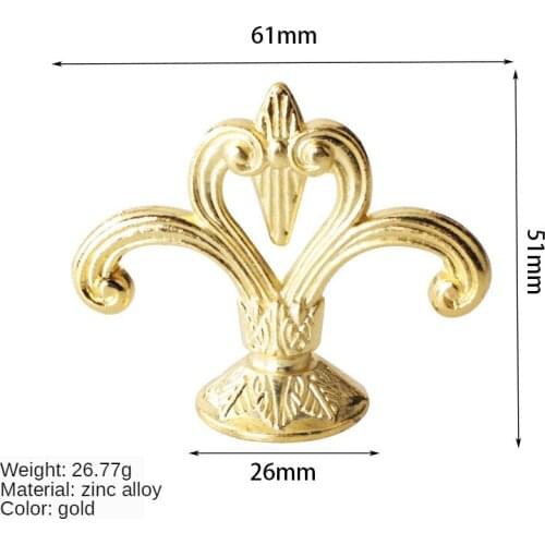 Golden Zinc Alloy Furniture Handles Handicrafts Decorations Wardrobe Drawer Knobs Kitchen Cabinet Door Handles Single Hole