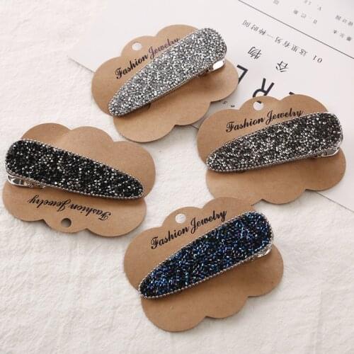 1PC Fashion Luxury Crystal Rhinestones Hair Clips alloy Acrylic Hairpin Hair Accessories for Women Hairgrip Headwear