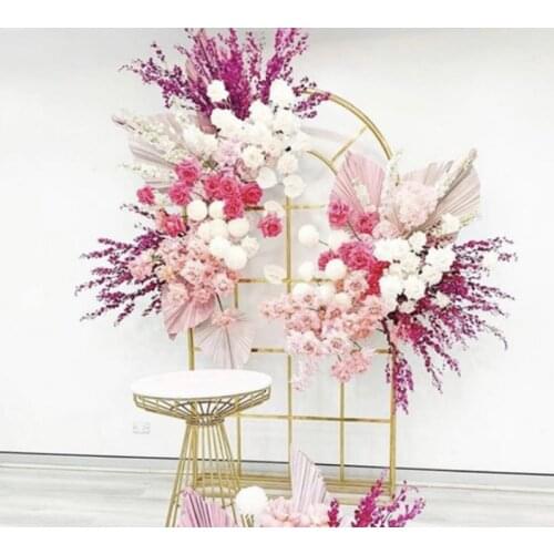 2PCS Luxury Wedding Iron Door Frame Backdrops Arch Screen Divider Flower Plinths Display Stage Party Birthday Background Props