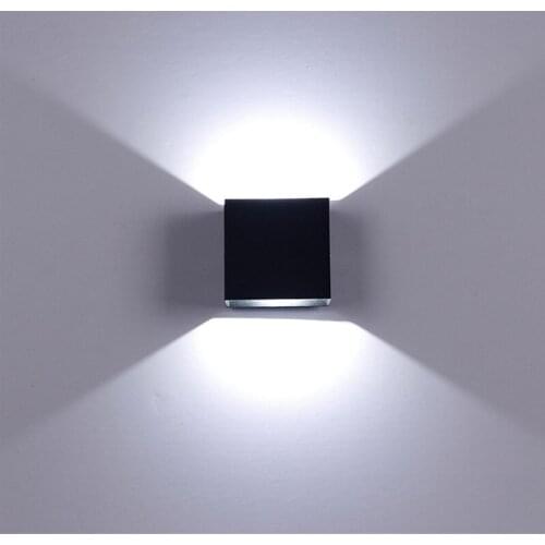 2018 Modern 6W AC LED Aluminium Wall Light Up Down Square Lighting Lamp Bedroom Room Decor LED Bulb Lighting