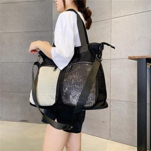 2021 Casual Large Capacity Tote Nylon Zipper Top-handle Big Bag Women Go Shopping Shoulder Bag Female Multi-pockets Handbags