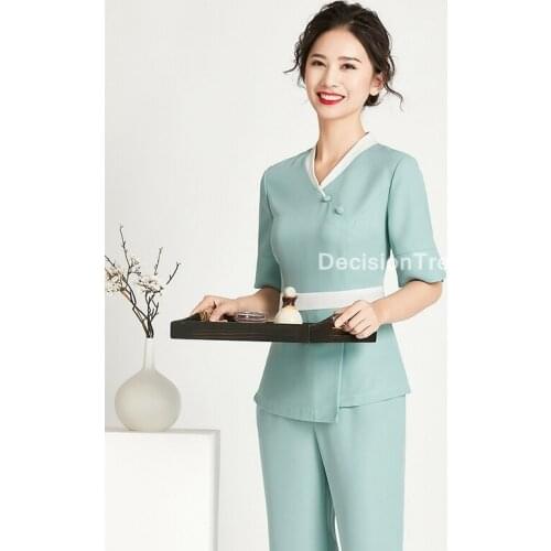 2021 spa uniform clothing women beauty uniforms waitress clothes beauty salon beautician uniforms sauna foot bath uniforms