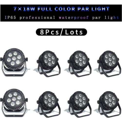 8pcs/lots Outdoor Waterproof 7*18W Led Par Light IP65 Waterproof Stage Light 7x18w Led Par 64 Wall Wash Wedding Show Light
