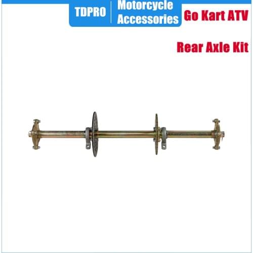 Karting Accessories DIY 815mm Go Kart Rear Axle Assembly with 428 Chain Sprocket 190mm Brake Disk 4 Bolt Hub For ATV Quad